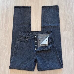 Vintage 1980's Levi’s 701 Black Pinstripe Denim Jeans